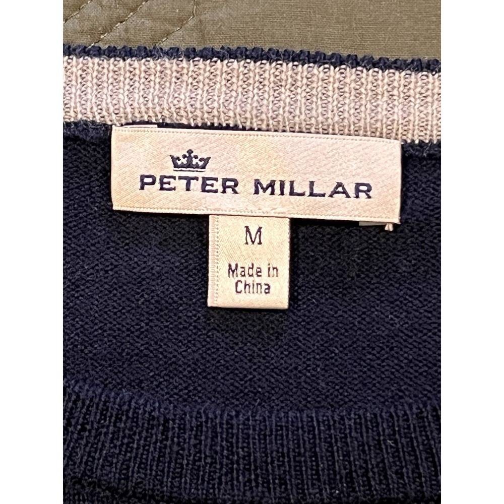 Peter Millar Men's Merino Wool Silk Blend Crew Neck Sweater Light Weight Medium - Picture 8 of 10